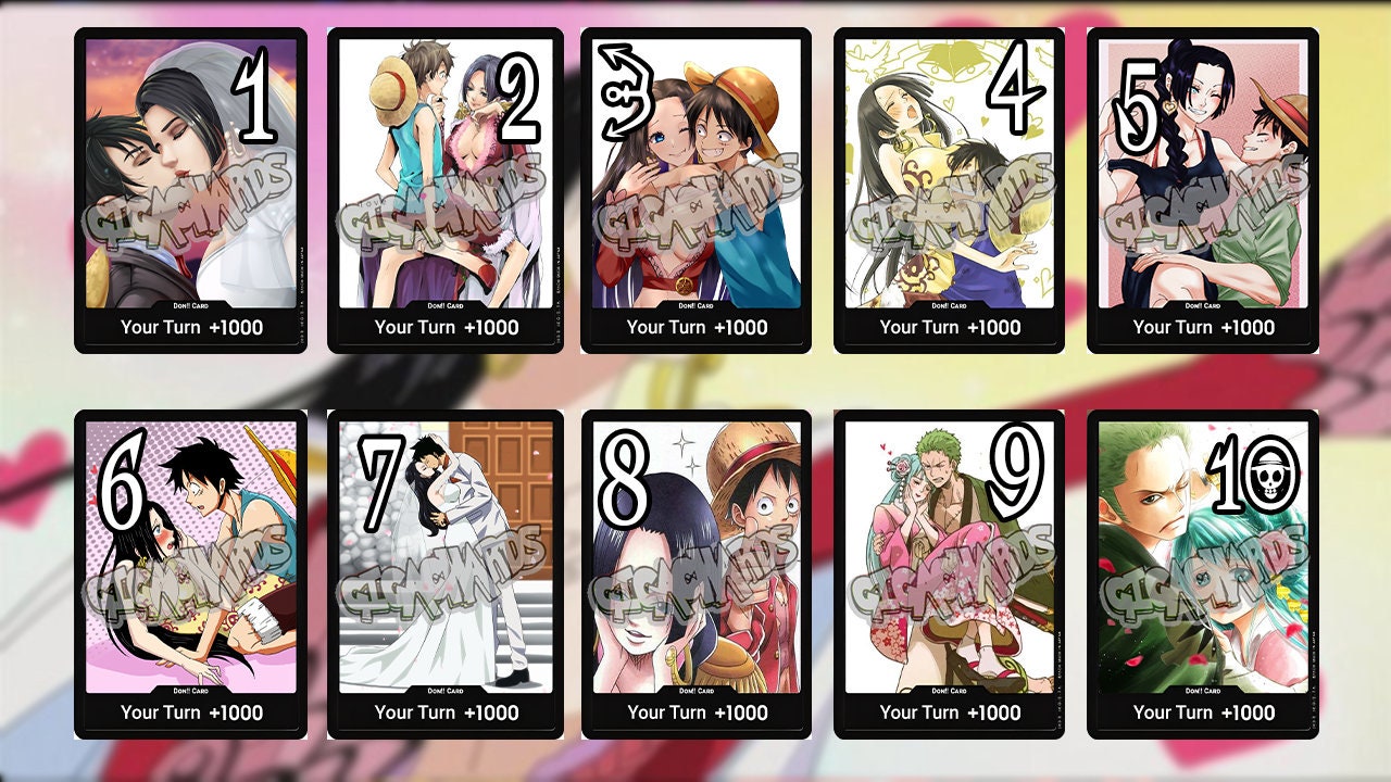 One Piece Tcg Custom Cards Don!! Valentine's Day Ship Couple Luffy