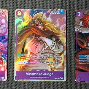Carte proxy One Piece Holo - Vinsmoke Reiju Vinsmoke Judge Vinsmoke Ichiji - OP06 Personnage Violet