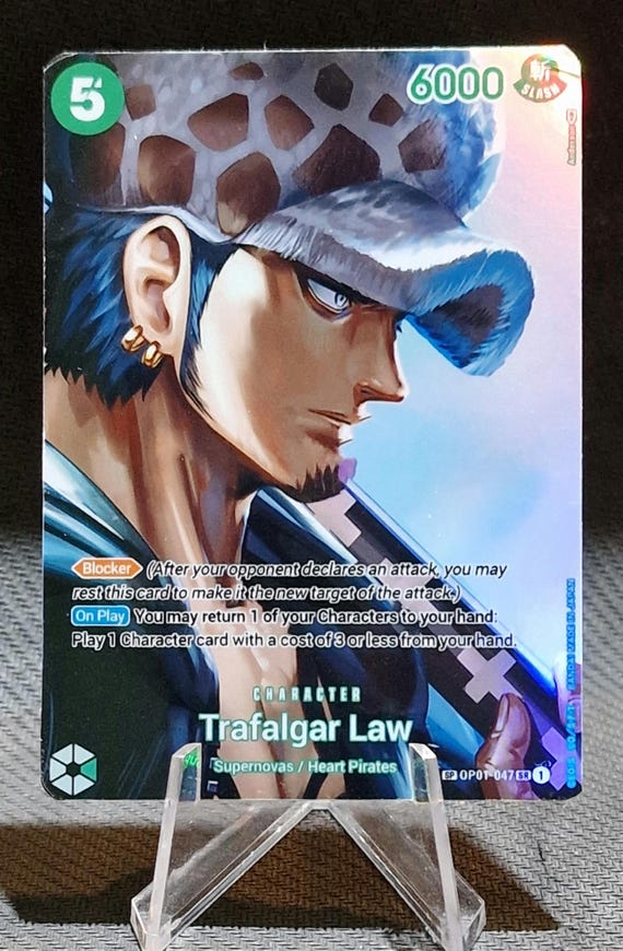 One Piece Proxy Card Holo - Trafalgar Law OP01-047 Special Character OP04 -  Etsy