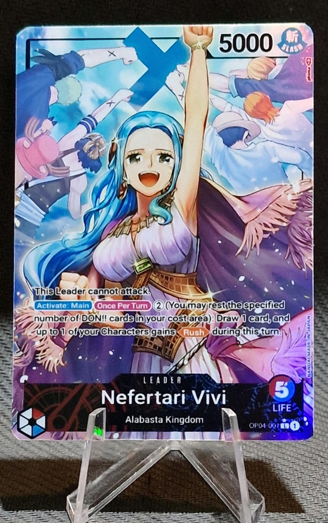 PSA 10 One Piece Card Nefertari Vivi OP04-001 L Parallel