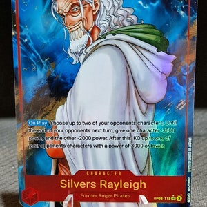 Tarjeta proxy One Piece Holo - Carácter Silvers Rayleigh OP08-118