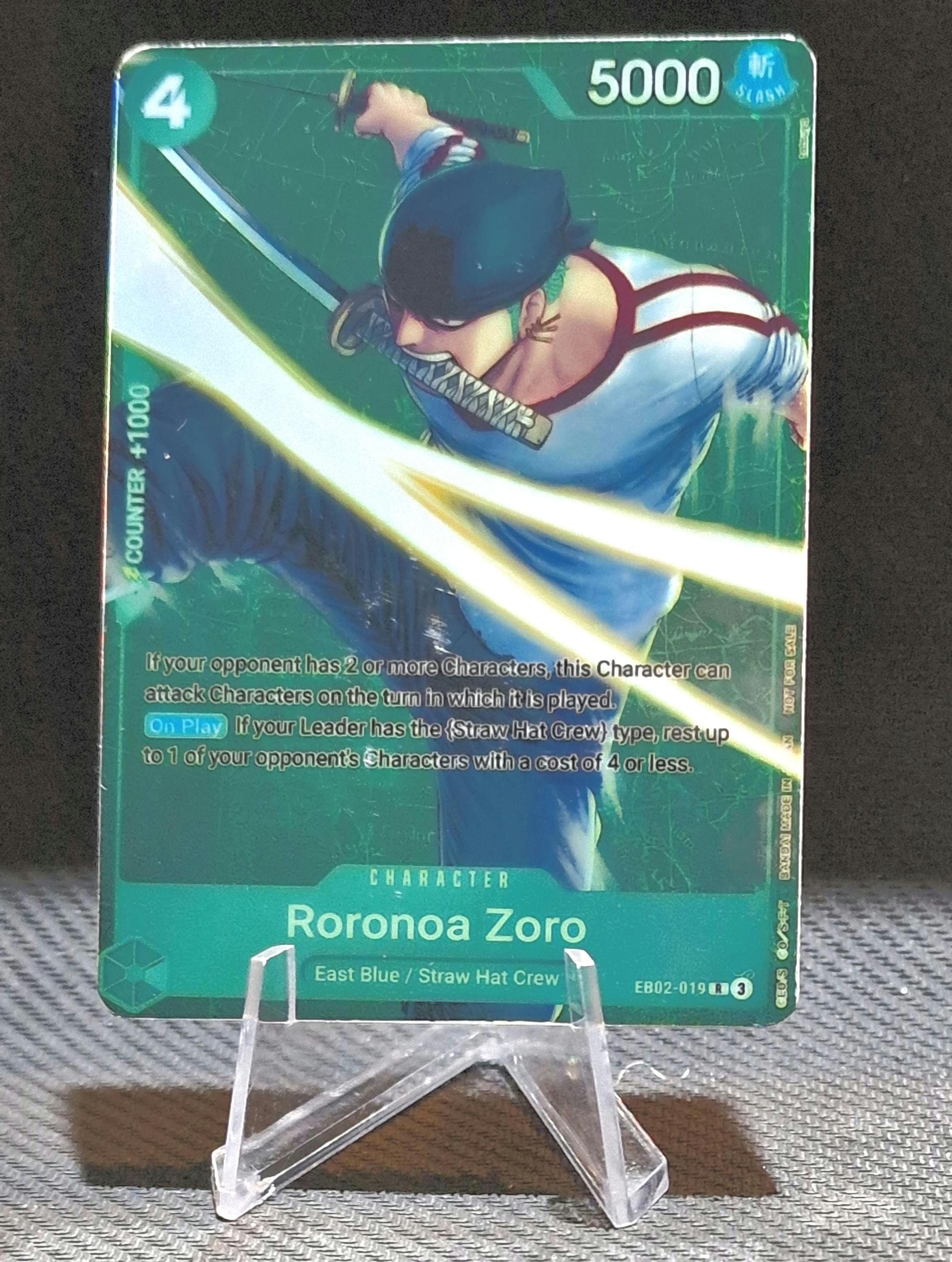 One Piece Proxy Card Holo - Roronoa Zoro EB02-019 Character - Etsy