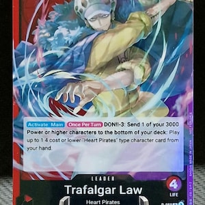 Carte proxy One Piece Holo - Trafalgar Law P-088 Leader Promo version ENG