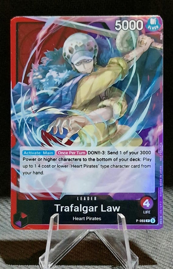 One Piece Proxy Card Holo - Trafalgar Law P-088 Leader Promo ENG