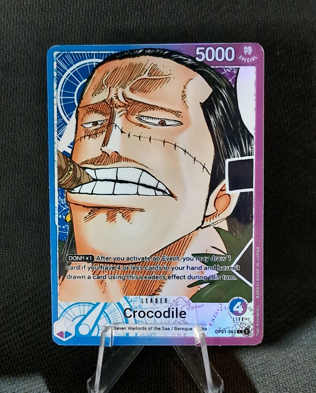 One Piece Proxy Card Holo - Crocodile Leader OP01-062 Alt