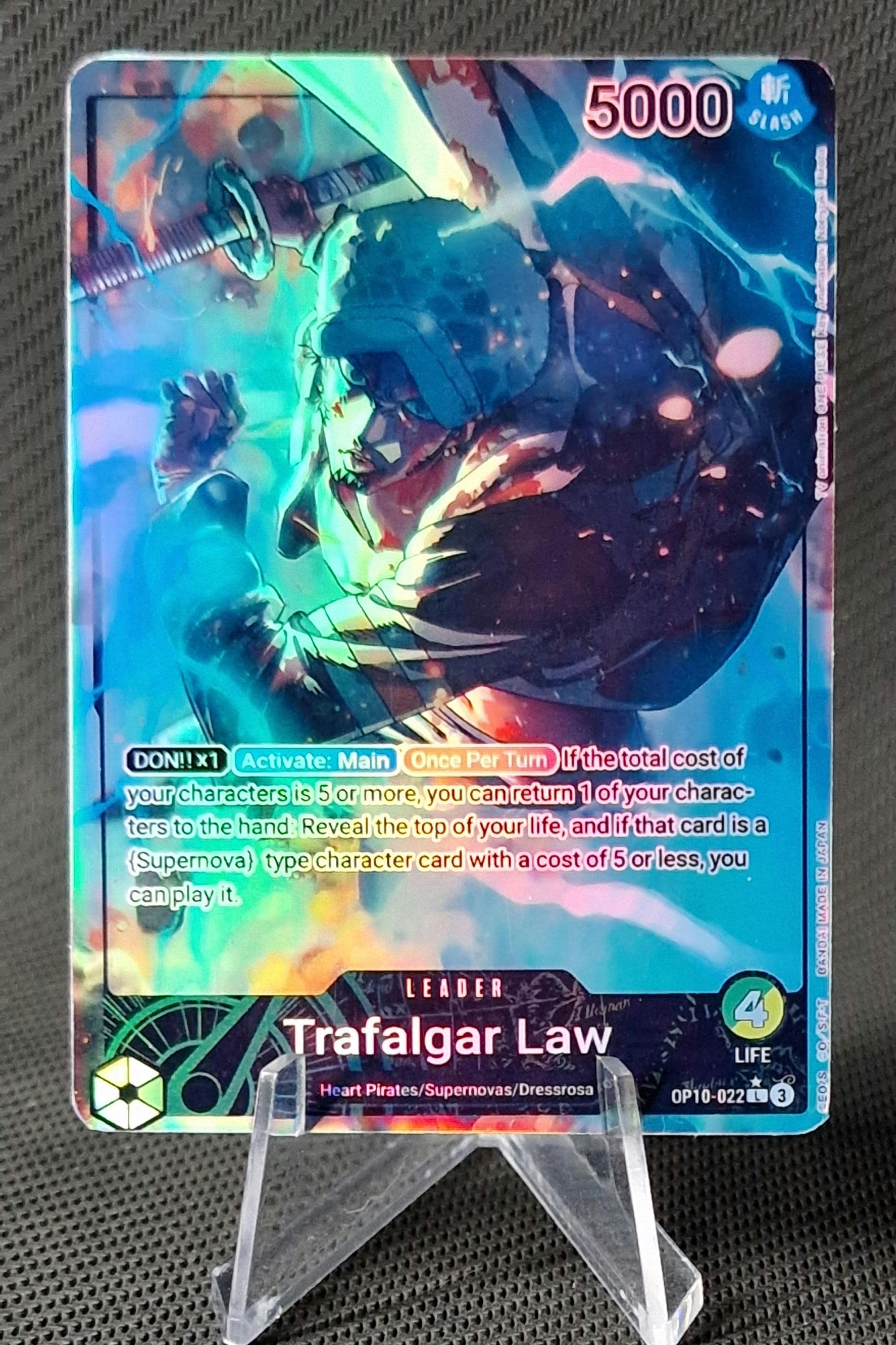 One Piece Proxy Card Holo - Trafalgar Law Leader OP10-022