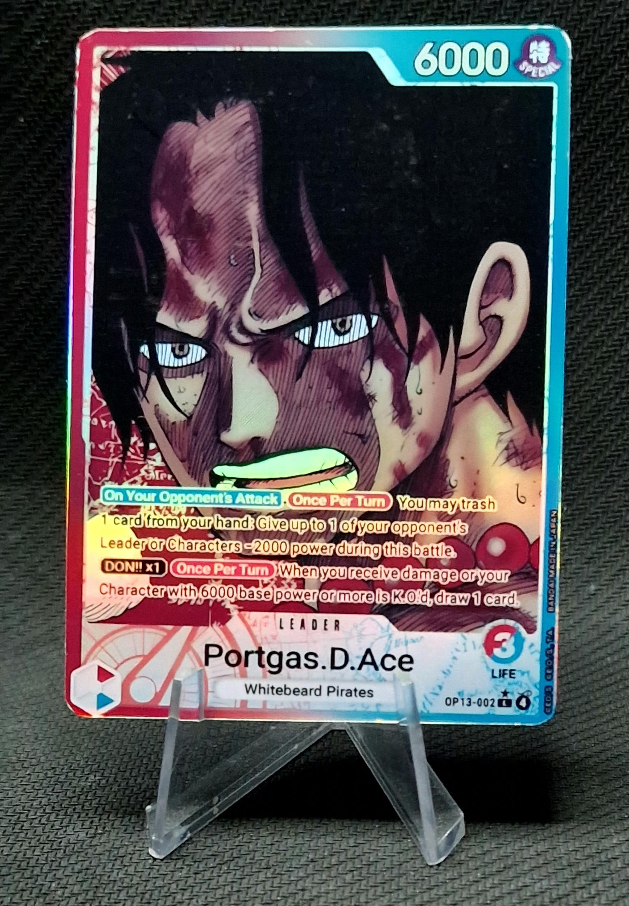 One Piece Proxy Card Leader Holo - Portgas.d.ace OP13-002 Alt Art