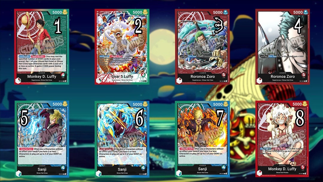 One Piece Leader Custom Card Trading Game Luffy Zoro Sanji Law Gear 5  Doflamingo Nami Katakuri Arlong Akainu Garp Smoker Lucci Magellan - Etsy