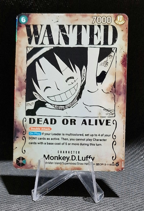 One Piece proxy card Holo - Monkey.D.Luffy OP13-118 Character Alt ART  Wanted ENG version SEC