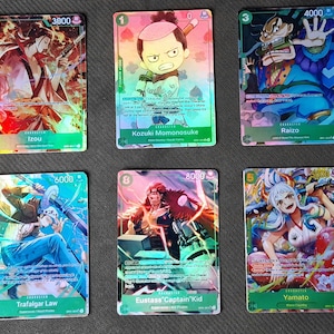 One Piece proxy card Holo - Izou Kozuki Momonosuke Raizo Trafalgar Law Eustass"Captain"Kid Yamato - PRB01 Character OP01 Set ENG version