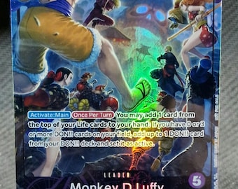 One Piece proxy card Holo - Monkey.D.Luffy OP05-060 Leader Card Game x PSA Exclusive Promo Card