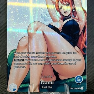 One Piece Karte Holo – Nami Custom Leader OP03-040 Alt Art New Holography „Parallel“ Waifu
