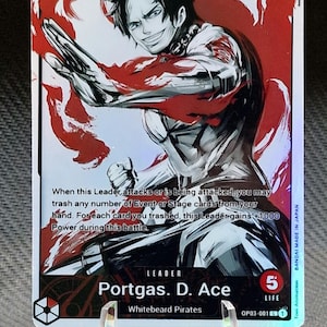One Piece proxykaart Holo - Portgas. D. Aas Leider OP03-001 Alt-kunst