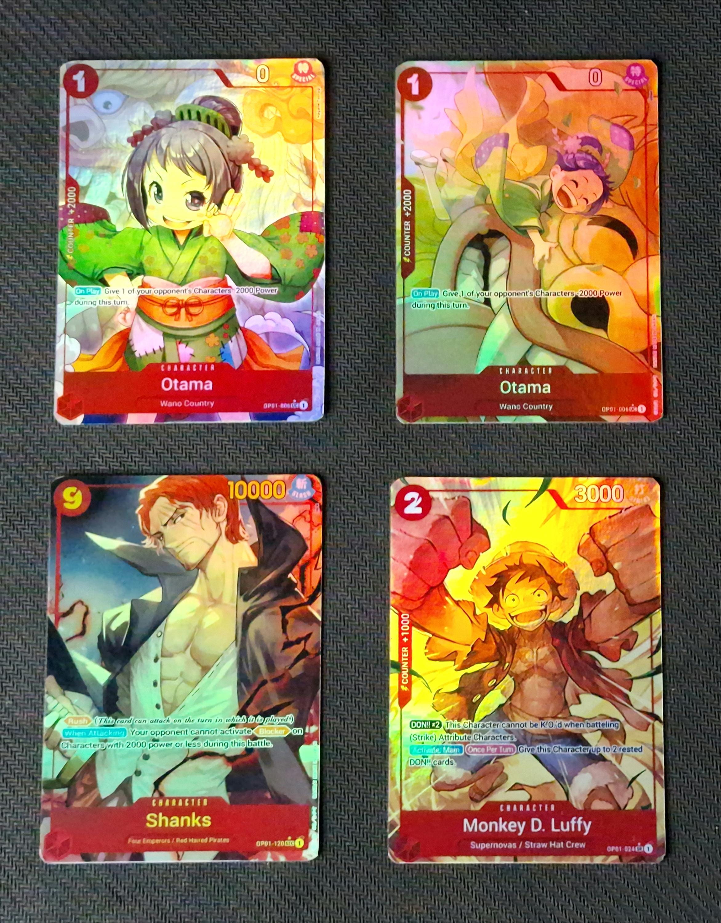 One Piece proxy card Holo - Otama Shanks Monkey D. Luffy - PRB01 Character OP01 Set ENG version