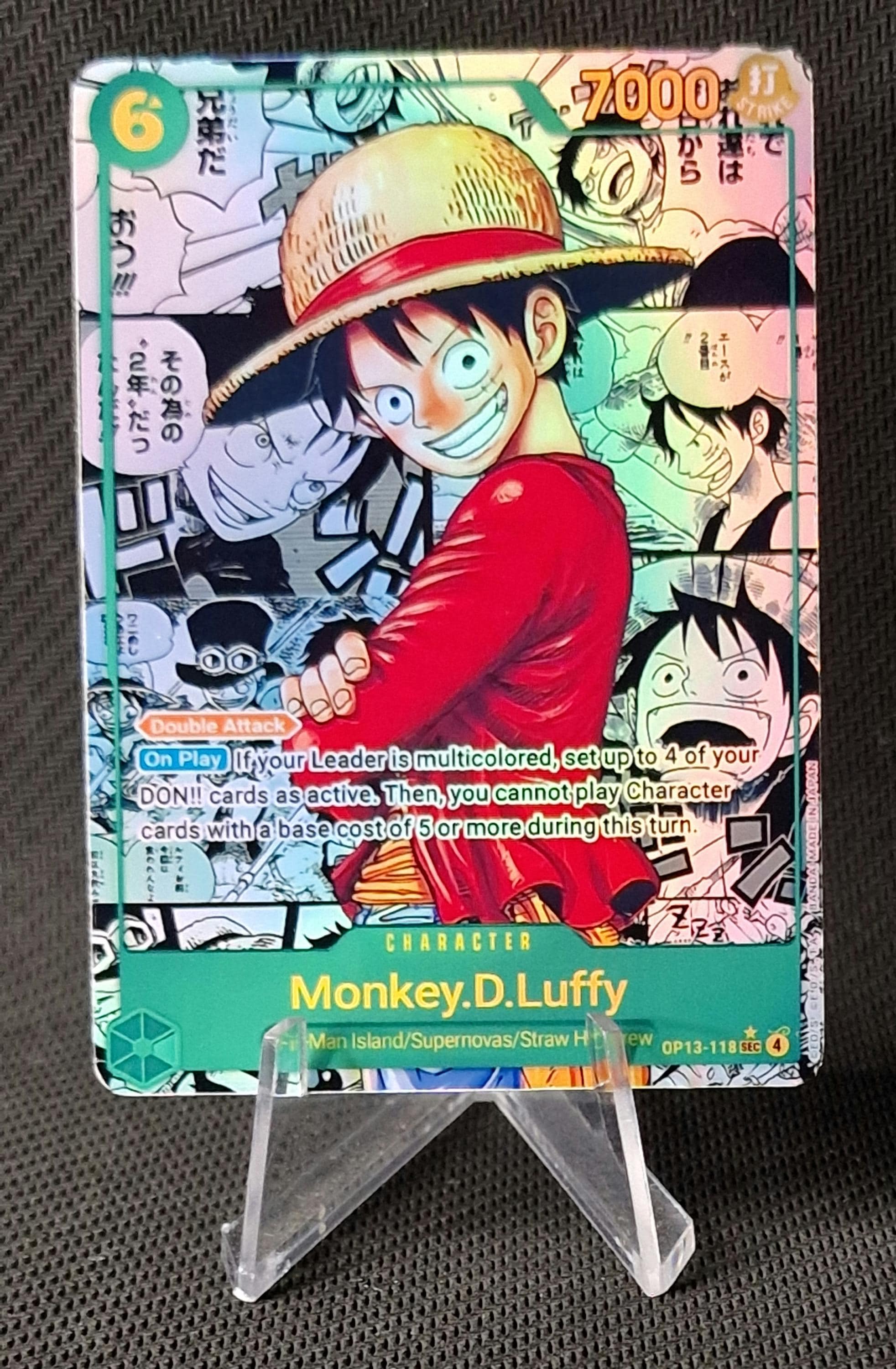 One Piece Manga Art Proxy Card Holo - Monkey.d.luffy OP13-118