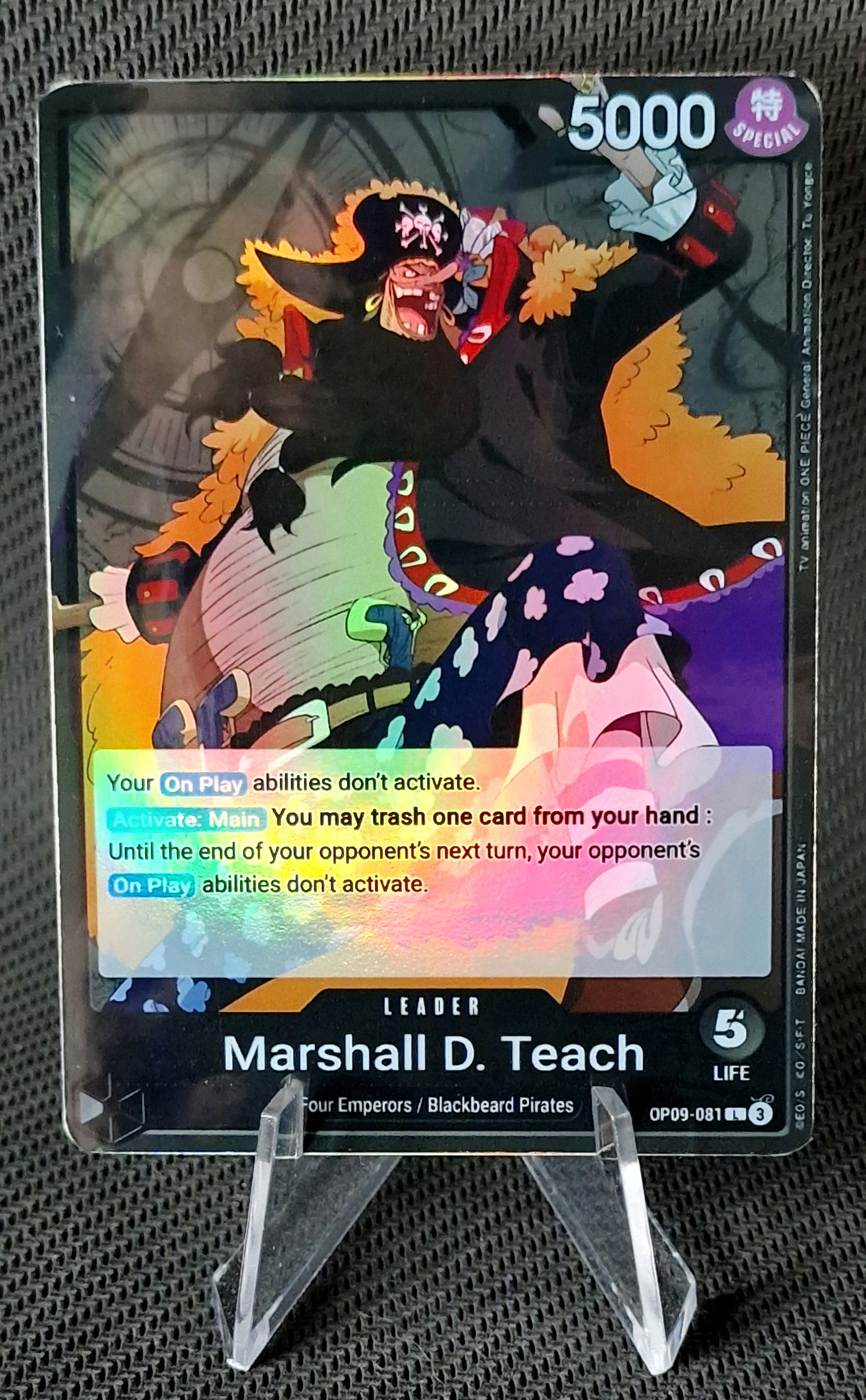 One Piece Proxy Card Holo - Marshall D. Teach Leader OP09-081 Alt