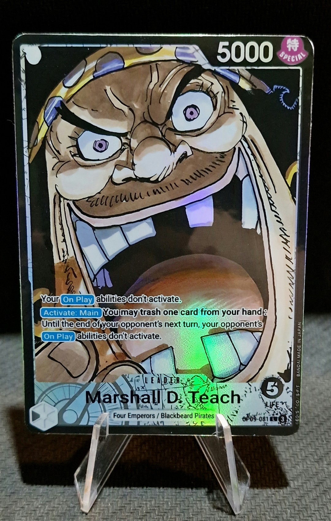 One Piece Proxy Card Holo - Marshall D. Teach Leader OP09-081 Alt