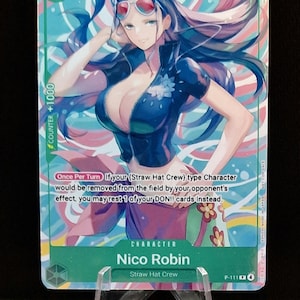 Tarjeta proxy holográfica de One Piece - Nico Robin P-111 Paquete promocional de minilata vol. 2 versión en inglés