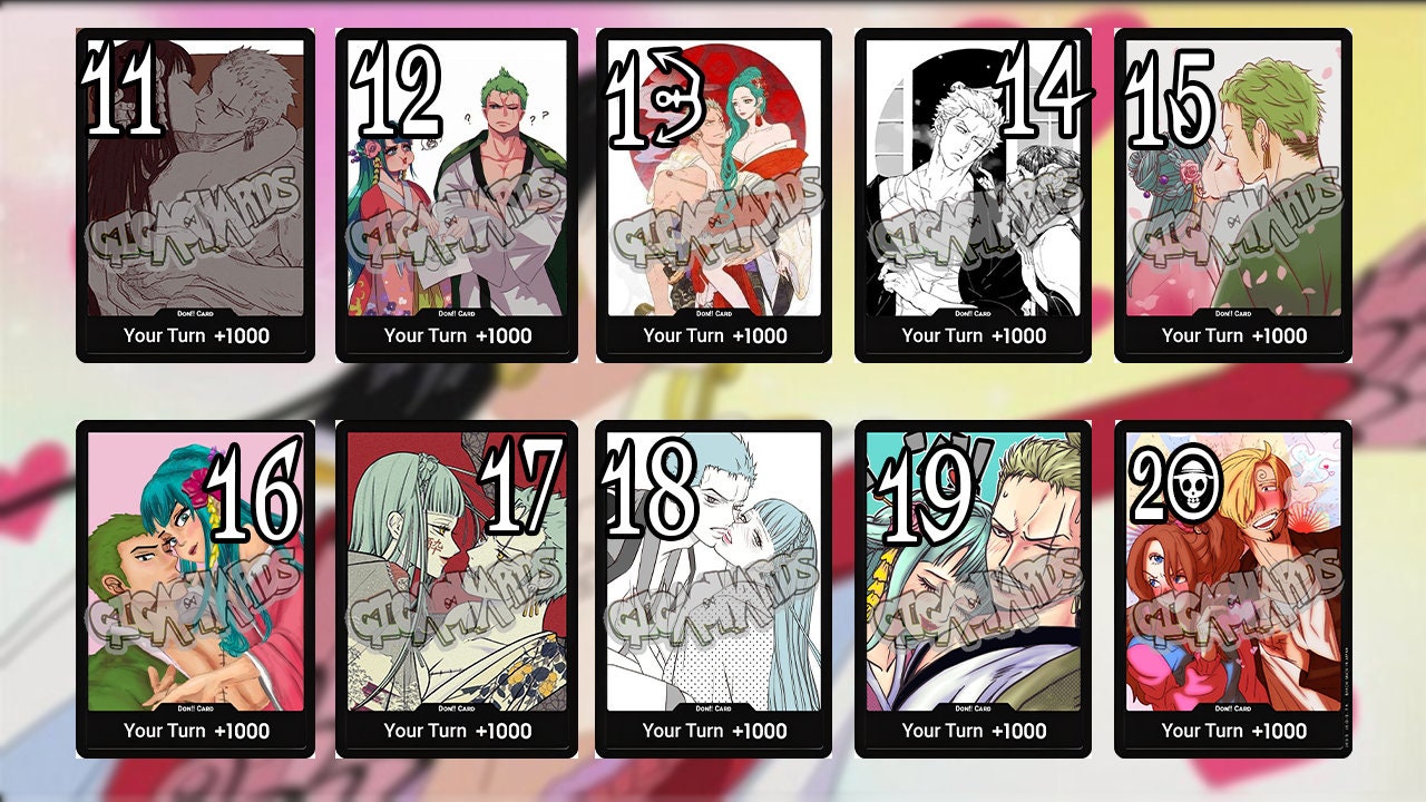 One Piece Tcg Custom Cards Don!! Valentine's Day Ship Couple Luffy