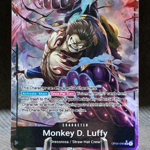 One Piece-Ersatzkarte Holo – Charakter Monkey D. Ruffy OP04-090