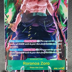 Carte proxy One Piece Holo - Personnage Roronoa Zoro OP06-118
