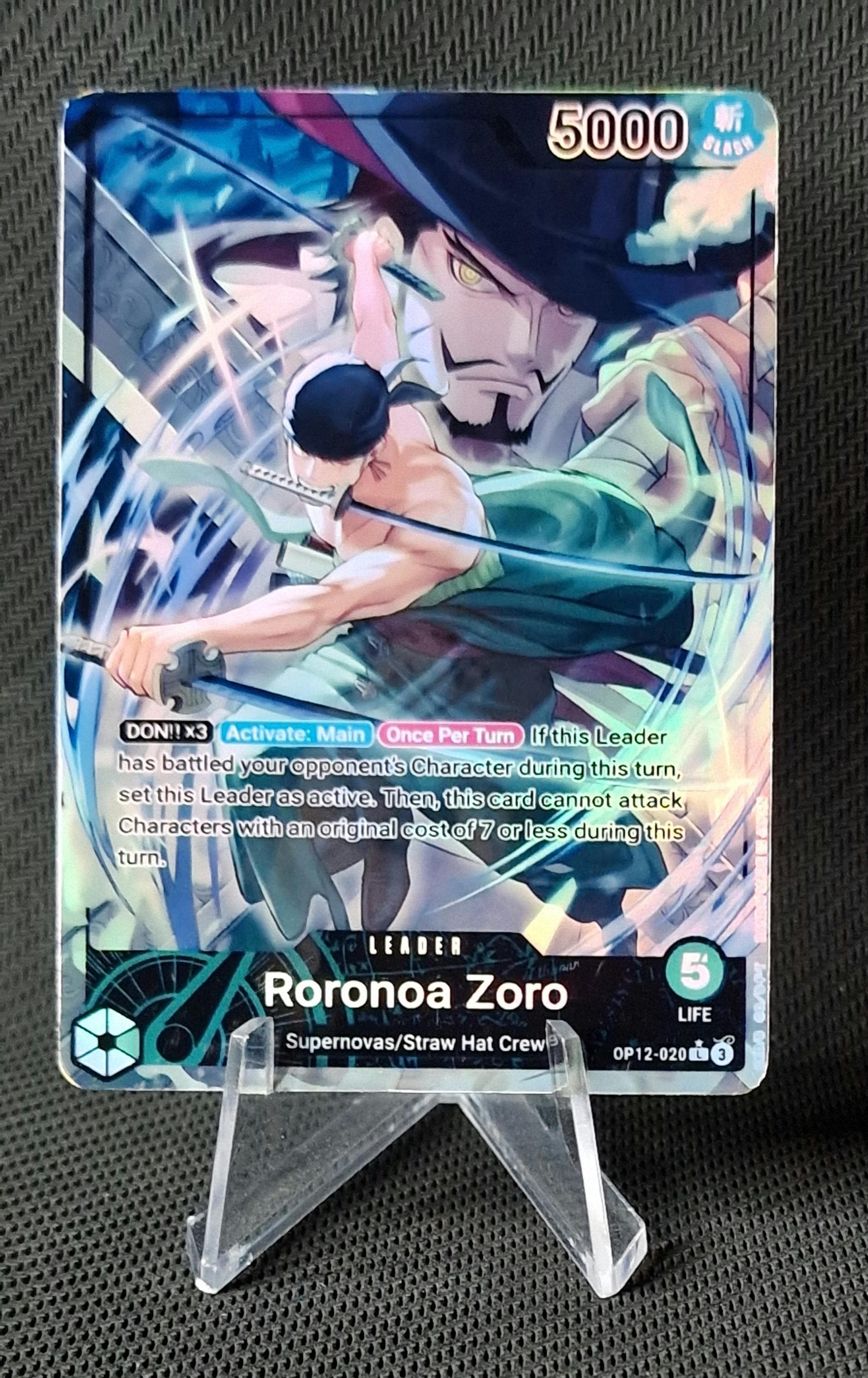 One Piece Proxy Card Holo - Roronoa Zoro Leader OP12-020 Alt Art