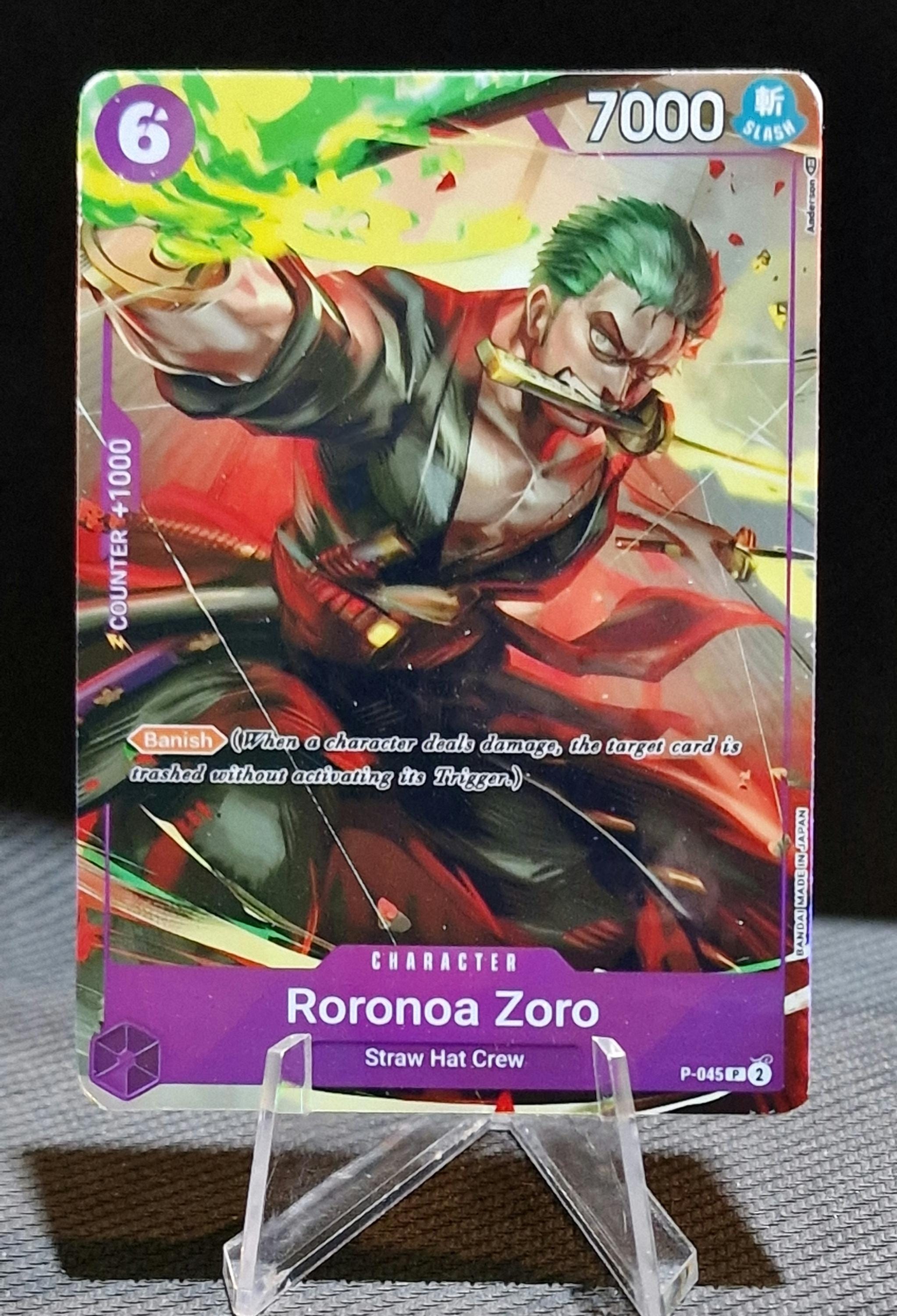 One Piece Proxy Card Holo - Roronoa Zoro P-045 Character Promo Pre