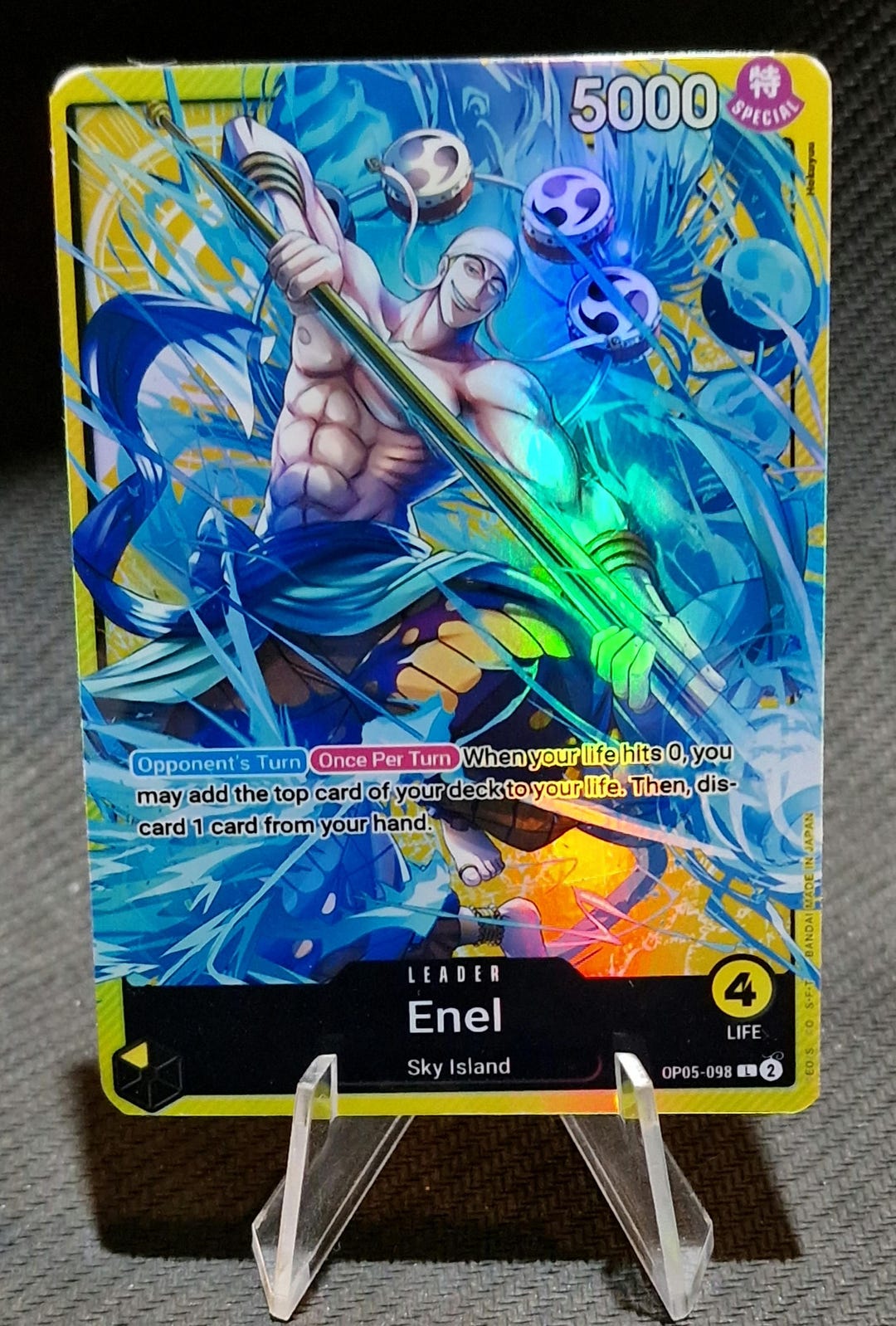 ONE PIECE CARD GAME エネル 特レア 6000パワー One Piece TCG Enel OP05-100 SPECIAL Parallel SR JP Awakening