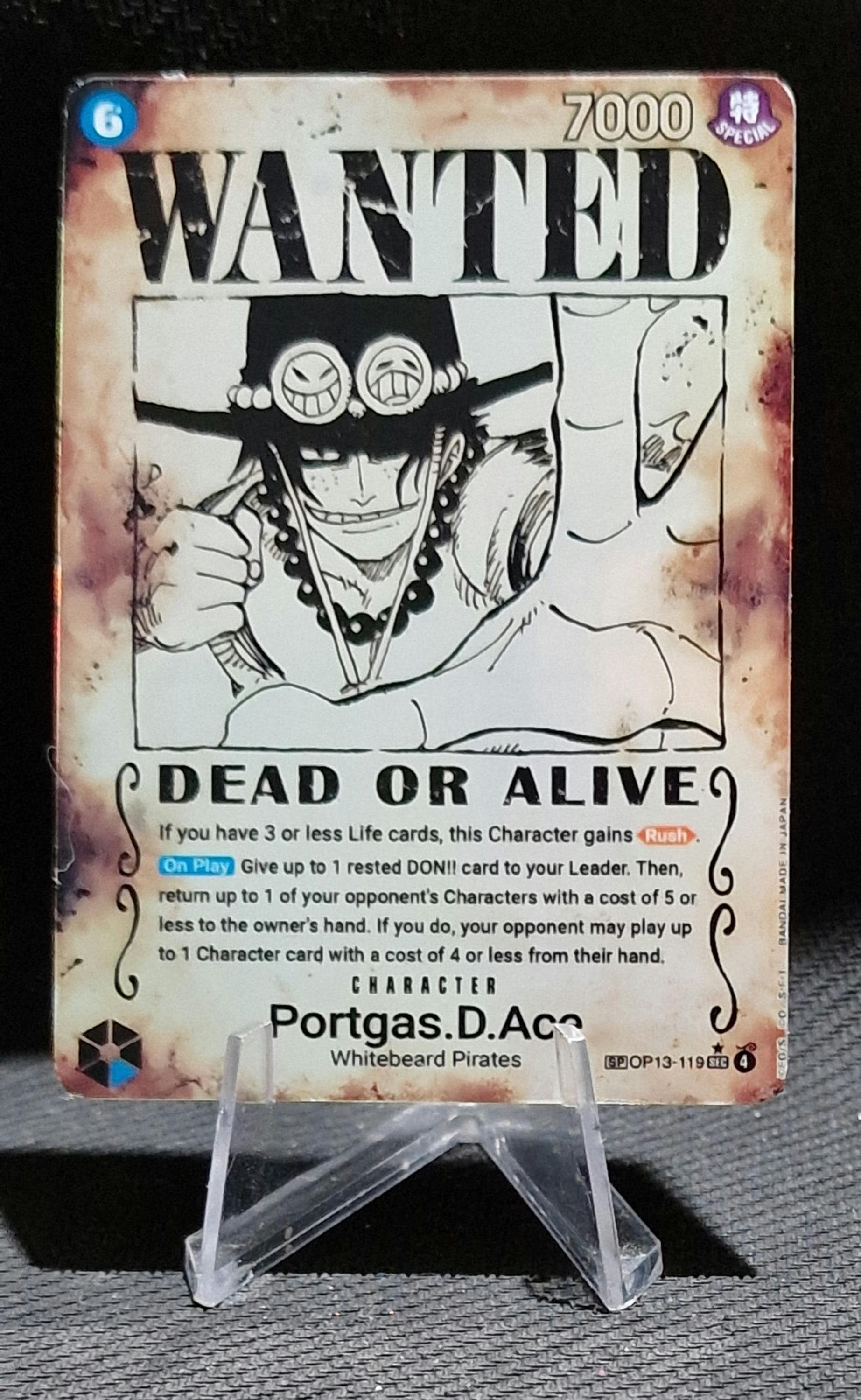 One Piece Proxy Card Holo - Portgas.d.ace OP13-119 Character Alt
