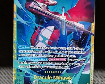 One piece character custom card proxy Dracule Mihawk OP14-119 Sec
