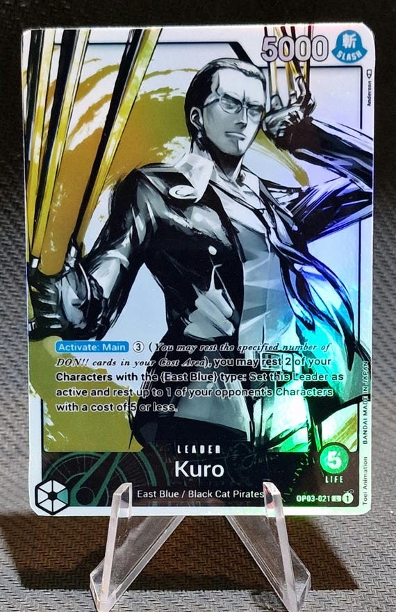 One Piece Proxy Card Holo - Kuro Leader OP03-021 Alt Art - Etsy