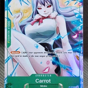 One Piece-Proxy-Karte Holo – Carrot P-070 Charakter versiegelt Asien-Sonderpreis für das Meet-up-Event im Juni 2024 Englische Version