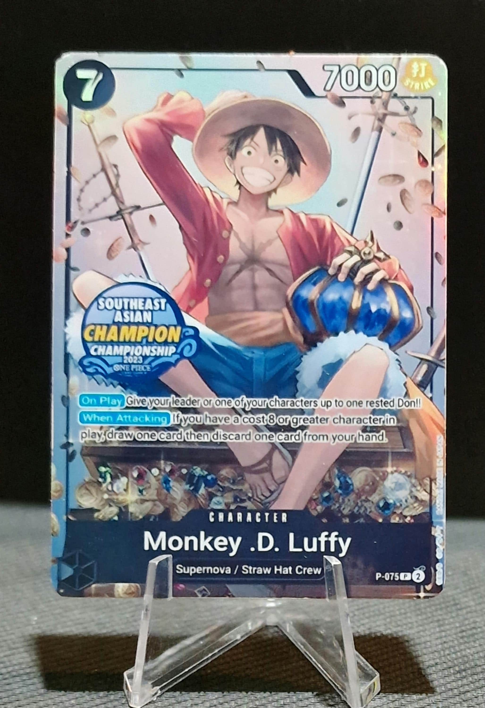 One Piece Proxy Card Holo - Monkey D. Luffy P-075 Mini-tin One Piece Proxy Card Holo - Monkey D. Luffy P-075 Mini-tin