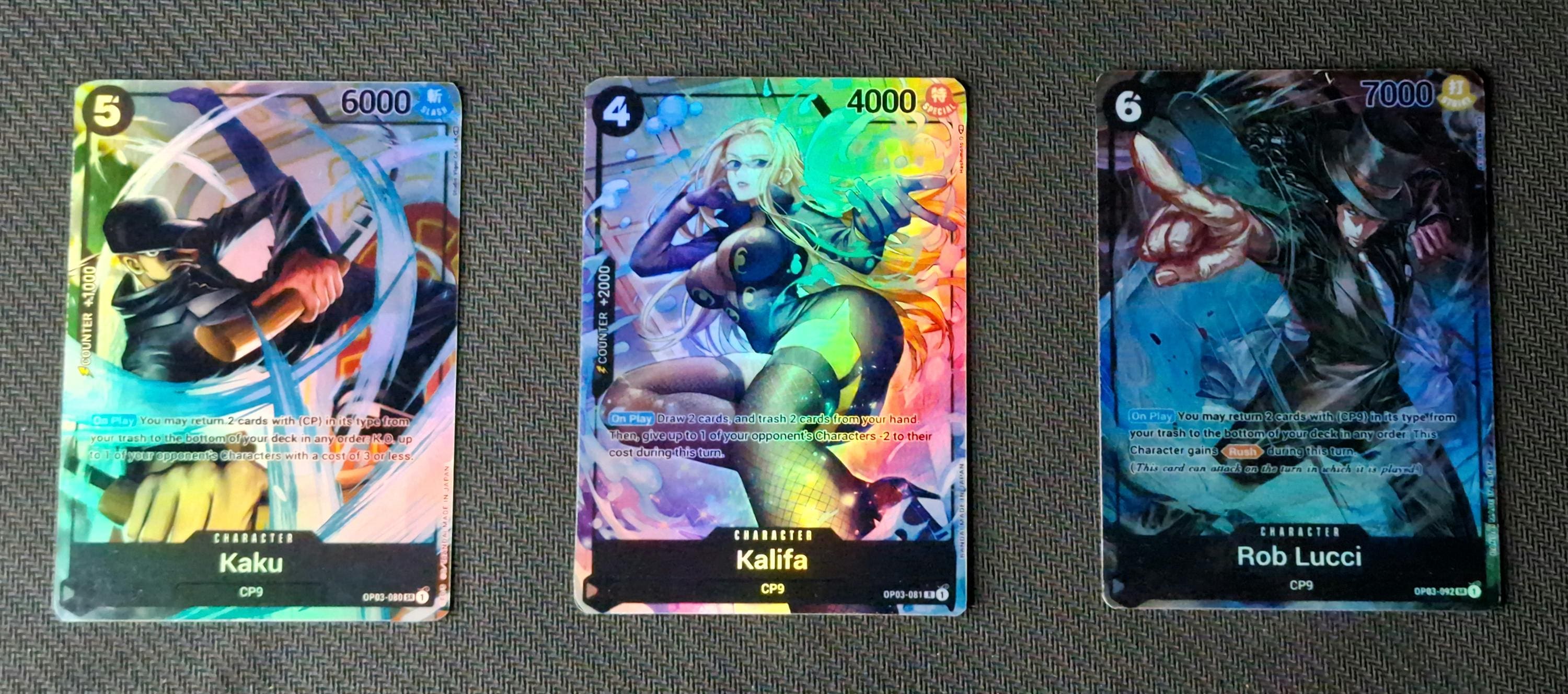 One Piece Proxy Card Holo - Kaku Kalifa Rob Lucci - OP03 Character