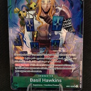 One Piece-Ersatzkarte Holo – Basil Hawkins OP07-029 Charakter