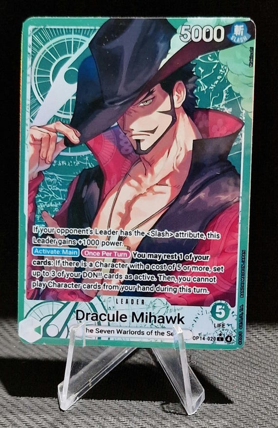 One Piece Proxy Card Leader Holo - Dracule Mihawk OP14-020 Alt Art