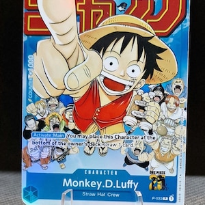 One Piece-Ersatzkarte Holo – Monkey D. Ruffy P-033 Weakly Shonen Jump Promo ENG Vers