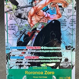 One piece personagem manga arte cartão personalizado proxy Roronoa Zoro OP 06