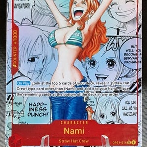 Tarjeta personalizada con arte de manga de personaje de One Piece, Nami PRB01 OP01-016