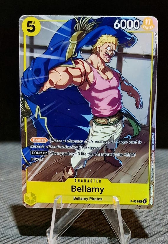 One Piece proxy card Holo - Bellamy P-039 Pirates Party Vol 4 ENG version