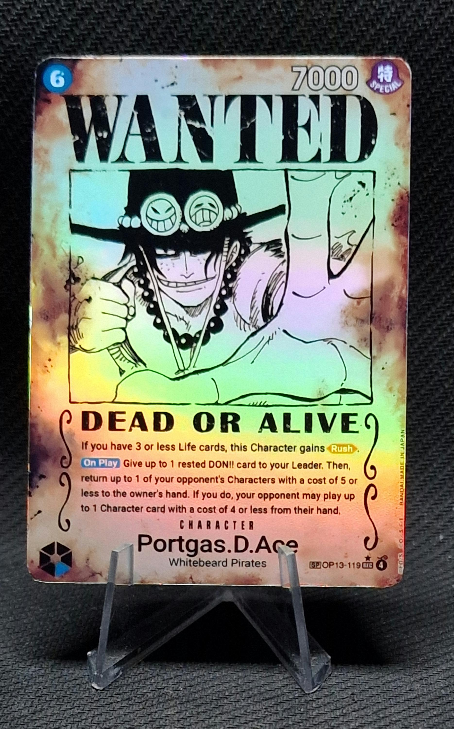 One Piece Proxy Card Holo - Portgas.d.ace OP13-119 Character Alt