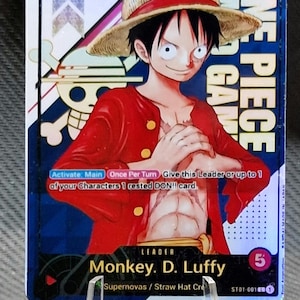 One Piece-Proxy-Karte Holo – Monkey.D.Luffy ST01-001-Charakter, Top-3-Preis für das Südostasien-Finale der Asienmeisterschaft 2022, englische Version