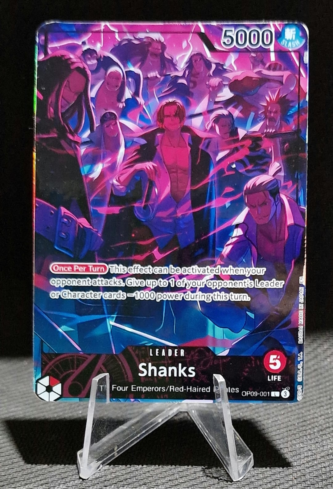 One Piece Proxy Card Holo - Shanks Leader OP09-001 4 Emperor Set