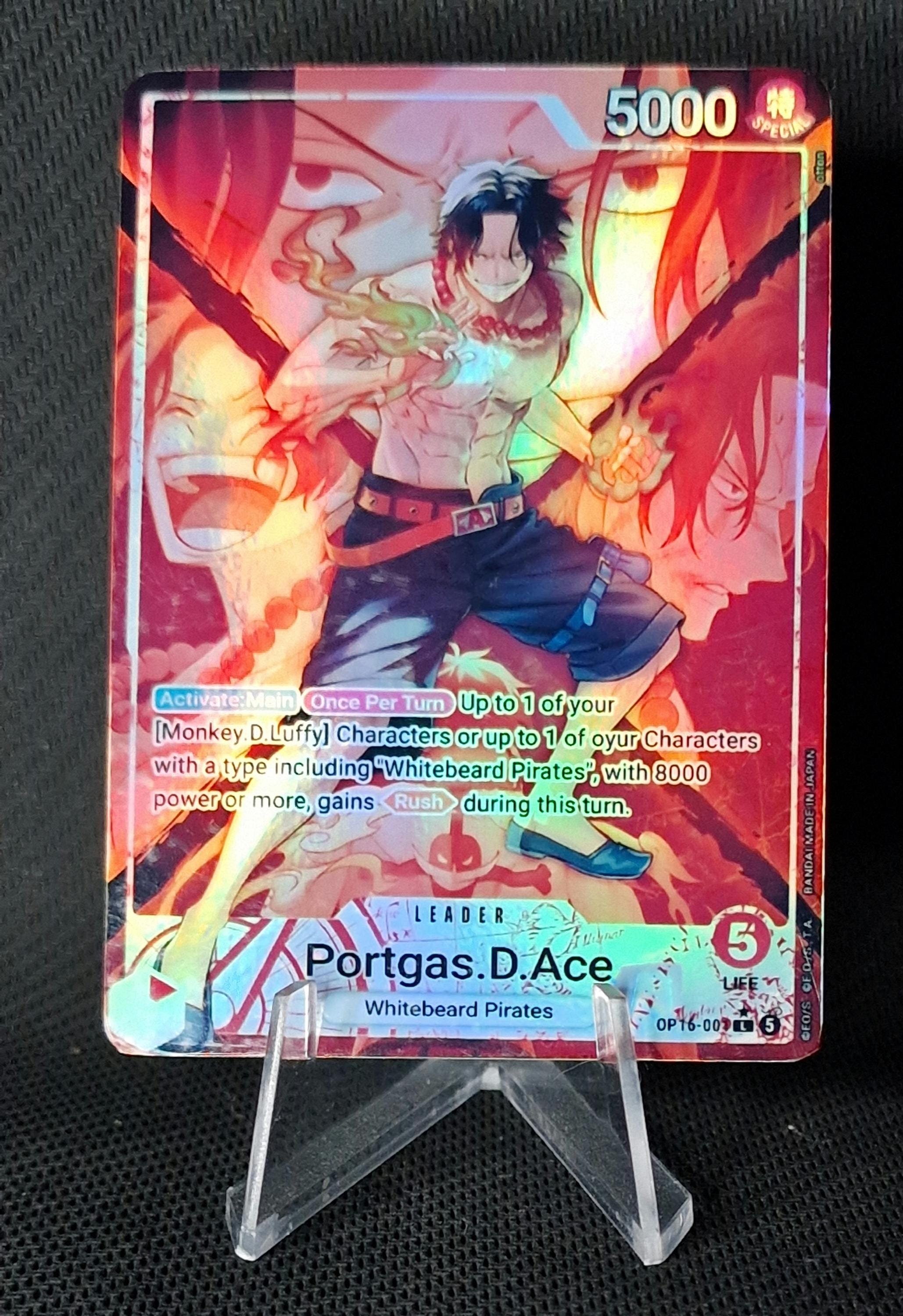 One Piece Proxy Card Holo - Portgas D. Ace Leader OP16-001 Alt Art