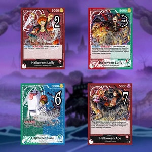 One Piece Leader jeu de cartes personnalisé luffy zoro sanji law gear 5 doflamingo nami crocodile katakuri magellan halloween