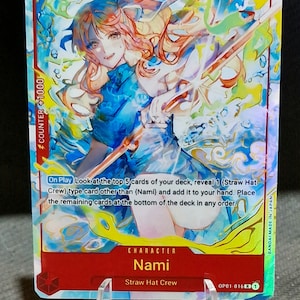 Tarjeta proxy de One Piece Holo - Nami OP01-016 personaje Exclusivo 1er aniversario Versión especial oculta en inglés