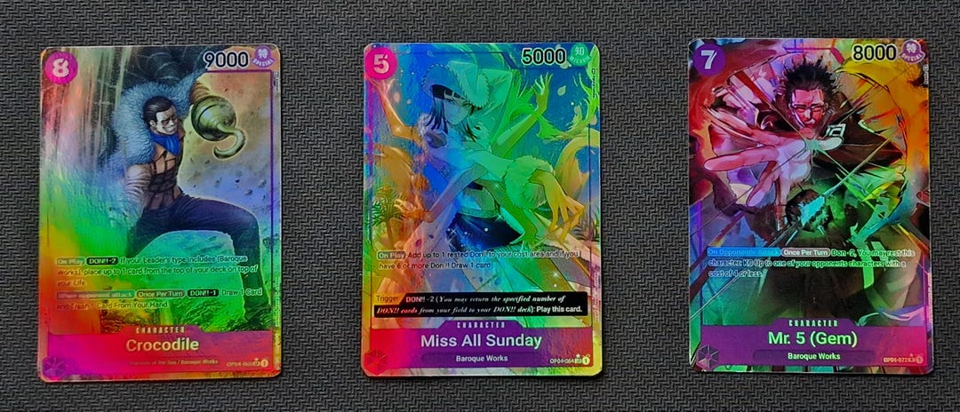 One Piece Proxy Card Holo - Crocodile Miss All Sunday Mr. 5 (gem