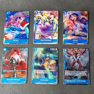One Piece proxykaart Holo - Perona Boa Hancock Alvida Mihawk Doflamingo Crocodile sixpack - OP01 Karakter blauw