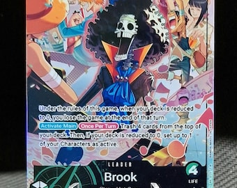 Tarjeta proxy de One Piece Holográfica - Brook Leader OP15-022 Arte alternativo