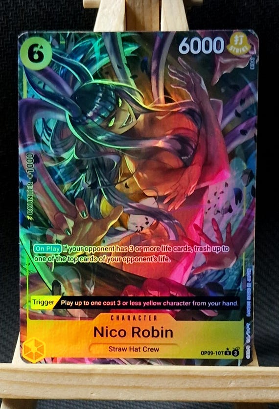 nico clean tobacco card One Piece Proxy Card Holo - Koala Nico Robin - OP09 Character Blue